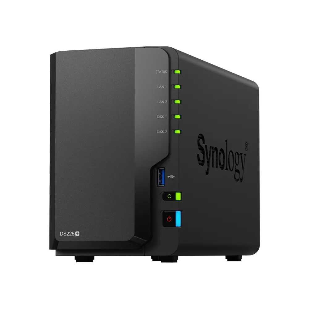 【Synology 群暉科技】搭20TBx2★DS225+ NAS 網路儲存伺服器(2Bay/Intel/2GB)+(HAT3320-20T)