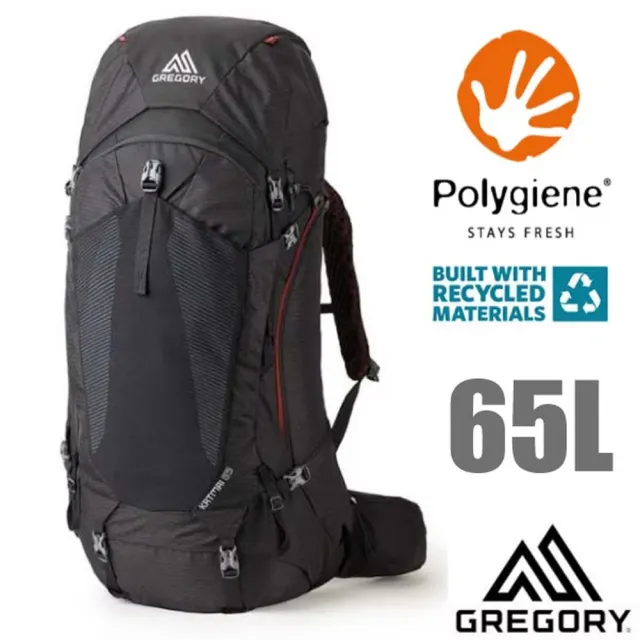 【Gregory】KATMAI 65L 專業網狀透氣健行登山背包(137238-0662 火山黑)