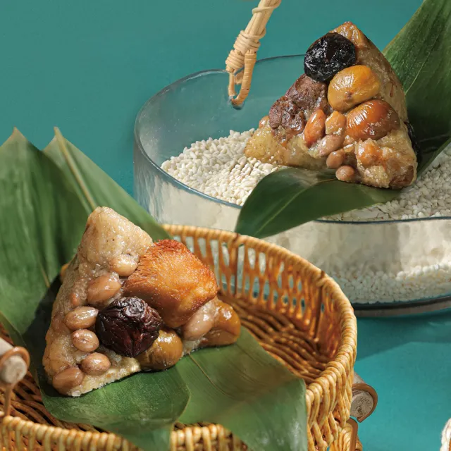【YANG MING SPRING 陽明春天】嚴選素粽禮盒5入x2盒(香菇栗子粽2顆+麻油猴頭菇粽3顆/盒/素食.賞星鮮嚴選)