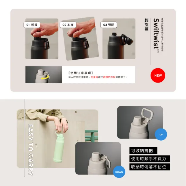 【ZOJIRUSHI 象印】不銹鋼真空提把保冷瓶-600ml(SD-KA60H 保冰/環保杯)