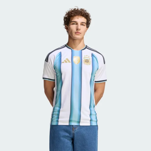 【adidas 愛迪達】世界盃 阿根廷 主場球迷版球衣 梅西 吸濕排汗 男 JM8396