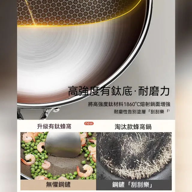 【歐德沐】0氟無塗層平底鍋 炒菜鍋 不沾鍋 煎鍋 28cm 0氟無塗層 鈦陶不沾 導熱快不糊底 不挑爐灶
