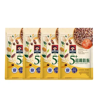 【QUAKER 桂格】免浸泡5+超纖穀飯1000gx4包(專業營養團隊設計/多樣化的營養成分)
