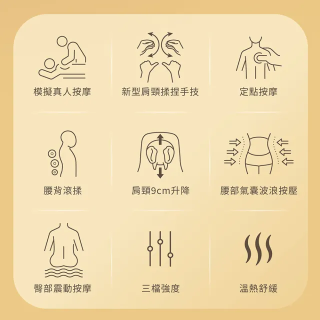 【輝葉】狠狠按深揉捏雙芯按摩椅墊 坐墊 靠墊(肩頸、撥筋按摩 頂規款 HY-658)