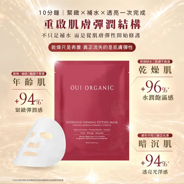 【WeOrganic 唯有機】極效緊緻胜肽面膜5入組(保濕、修護、彈潤、服貼)