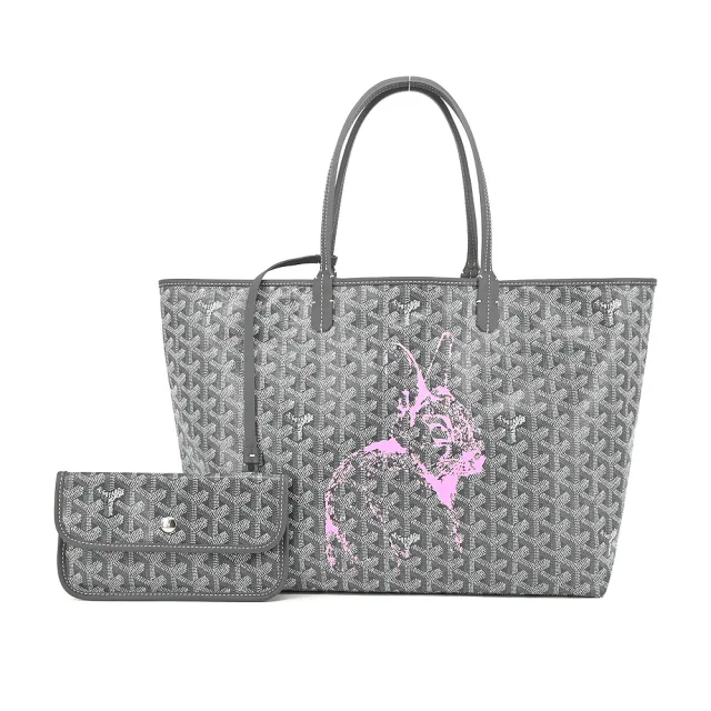 【GOYARD 高雅德】限定兔子拓印帆布LOGO購物包(小/多色選)