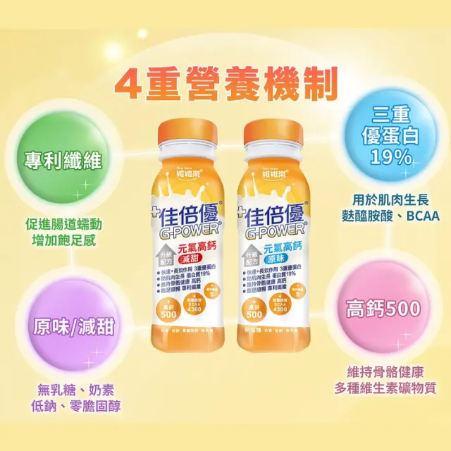 【維維樂】佳倍優 元氣高鈣即飲配方 24瓶(奶素可食)