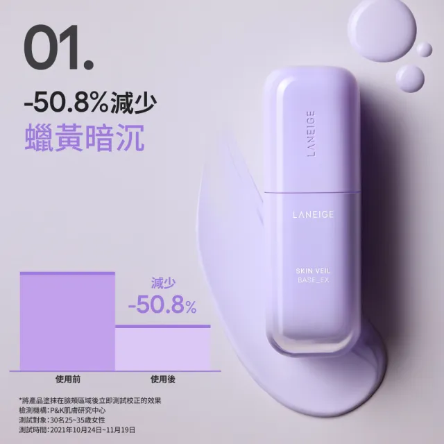 【LANEIGE 蘭芝】官方直營 柔霧調色隔離乳_EX 30ml(SPF28 PA++妝前乳 隔離乳)