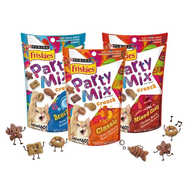 【Friskies 喜躍】Party Mix 香酥餅 60gx16包(貓零食 貓餅乾)