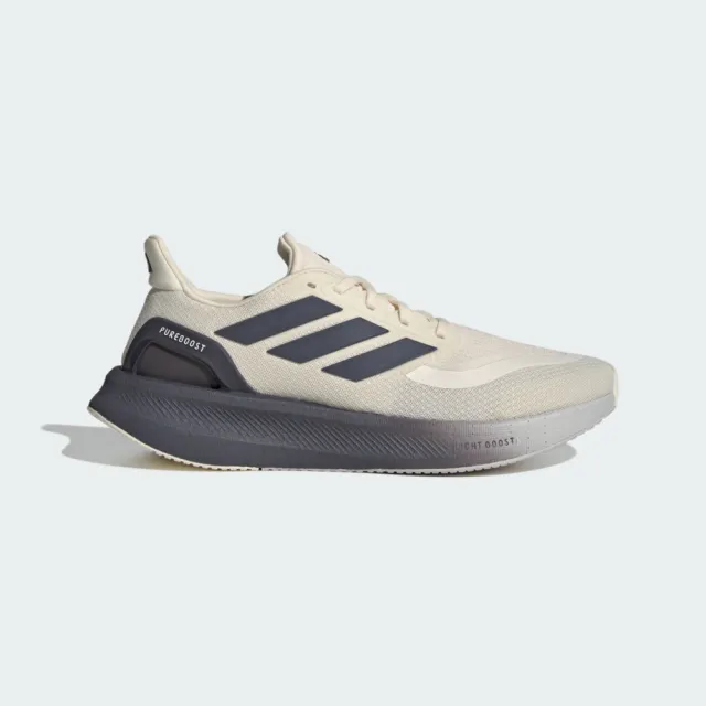 【adidas 愛迪達】Pureboost 5 男 慢跑鞋 支撐 緩震 競速 米灰 透氣(JQ6905)