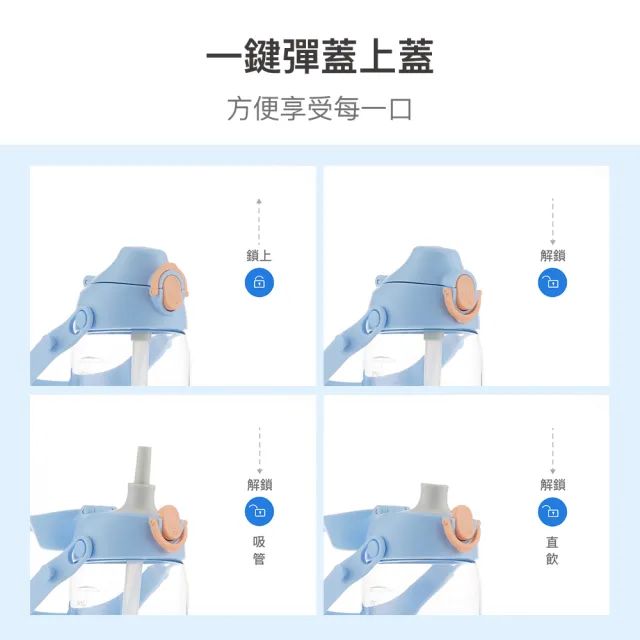 【LocknLock 樂扣樂扣】官方直營 雲朵跳跳水壺 800ml (兩色任選/運動水壺)
