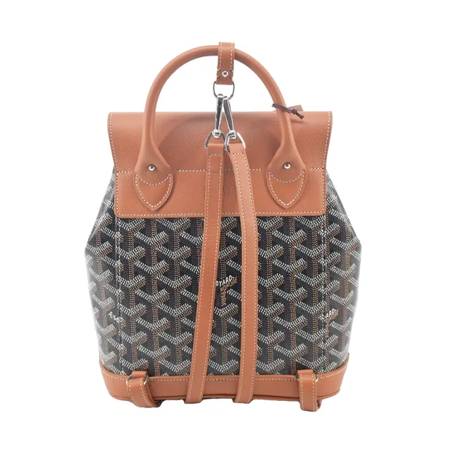 【GOYARD 高雅德】ALPIN 皮扣翻蓋後背包(迷你/棕黑)