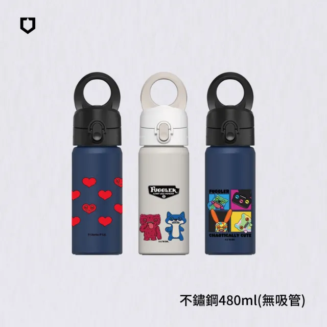 【RHINOSHIELD 犀牛盾】AquaStand磁吸水壺 不鏽鋼保溫杯480ml MagSafe兼容支架運動水壺(Fuggler放克牙寶)