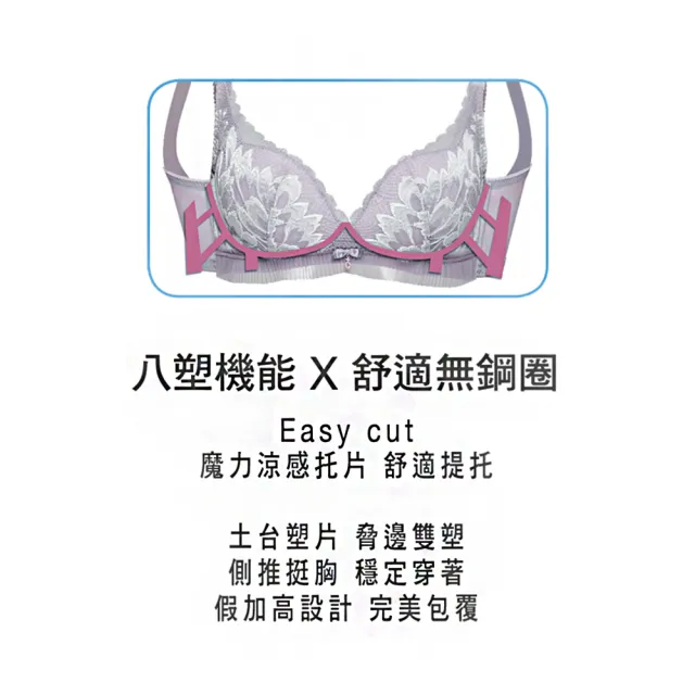 【Swear 思薇爾】撩波羽晶伶系列B-E罩無鋼圈蕾絲包覆內衣(絲絨紫)