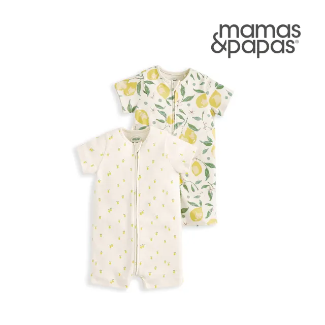 【Mamas & Papas】盛夏清檸-短袖連身寬褲2件組(3種尺寸可選)
