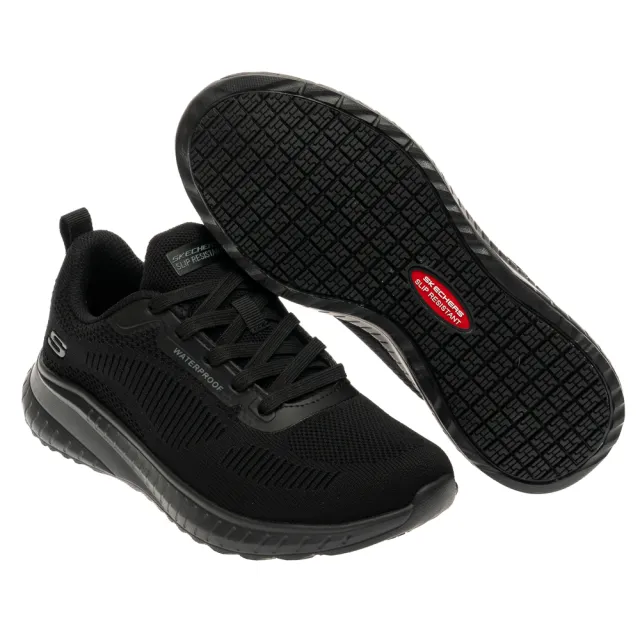 【SKECHERS】女鞋 工作鞋系列 SQUAD CHAOS SR 全橡膠抗濕滑 (108247BLK)