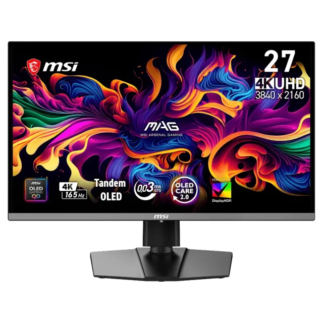 【MSI 微星】MAG 272UP QD-OLED E16 27型 165Hz 4K電競螢幕(0.03ms/HDR/QD-OLED)