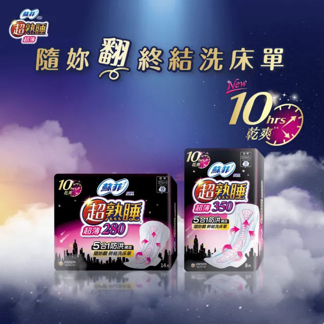 【Sofy 蘇菲】超熟睡衛生棉28-35cm 3包(細緻棉柔/超薄乾爽瞬吸層/超薄細緻棉柔)