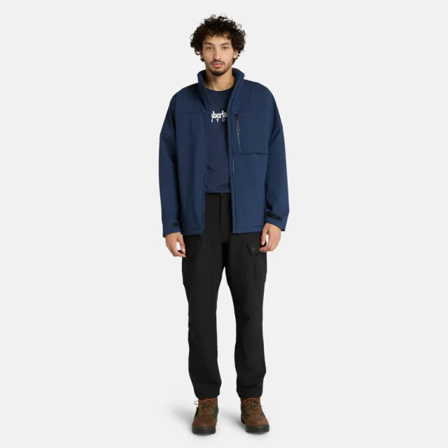 【Timberland】男款深藍色Motion軟殼外套(A6A3Y451)