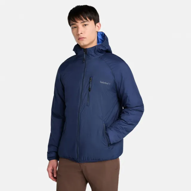 【Timberland】男款深藍色防潑水羽絨保暖外套(A6A57451)