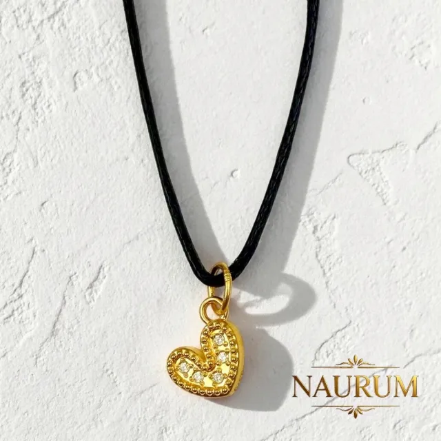 (NAURUM)黃金墜飾餅乾甜心0.09錢附贈皮繩