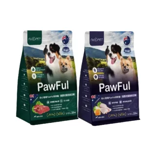 【NU4PET 陪心寵糧】Pawful陪飽糧-低榖犬糧 2lbs*2包組 全齡犬適用 澳洲製  (狗飼料、狗糧、狗主食)