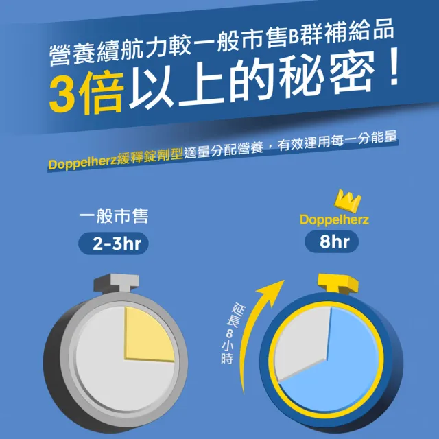 【Doppelherz 德之寶】全日B群EX緩釋錠45錠x3盒(德國雙心)