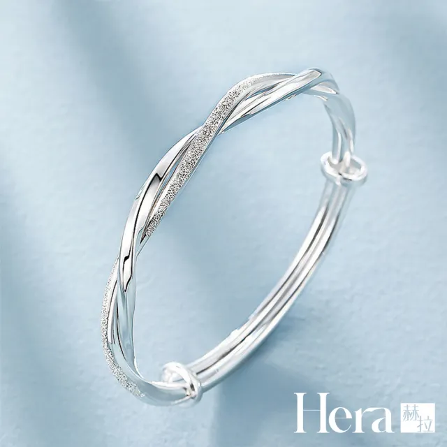 【HERA 赫拉】滿天星純銀實心莫比烏絲纏繞閃砂手鐲 H115051404(滿天星 純銀 實心 莫比烏絲 纏繞 閃砂 手鐲