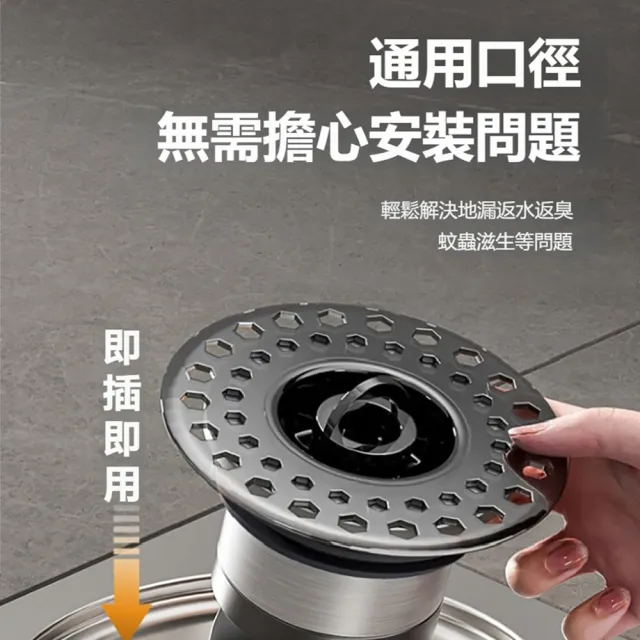 【kingkong】全鋼加長防臭地漏芯 不鏽鋼排水濾網（即插即用 密封排水蓋)