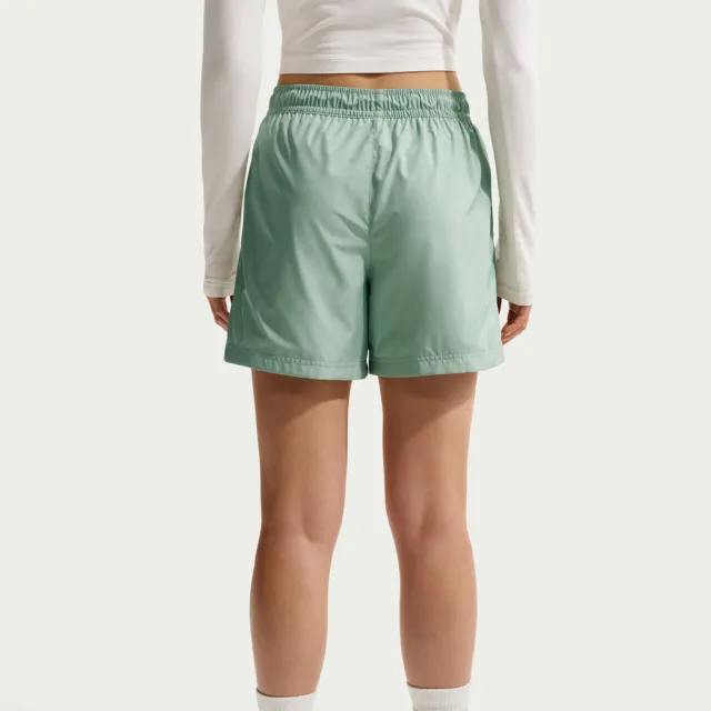 【NIKE 耐吉】短褲 女 運動褲 AS W NSW MR ESSNTL WVN SHORT 綠 FV7558-006