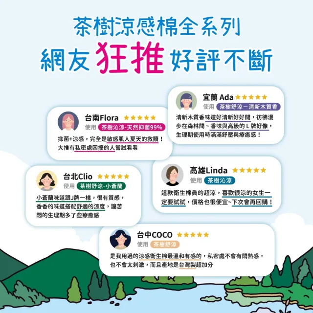 【Kotex 靠得住】JOGUMAN限定款 茶樹沁涼衛生棉 (23cm/28cm/35cm)