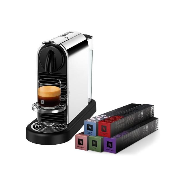 【Nespresso】膠囊咖啡機 CitiZ Platinum_不鏽鋼金屬色 飲水機 全自動咖啡機(訂製咖啡時光50顆組)