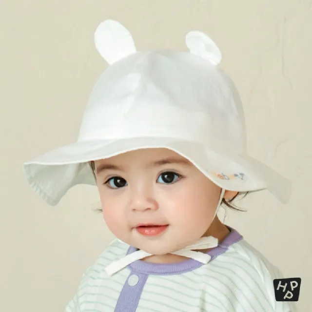 【Happy Prince】韓國製 Babyboo立體耳朵純棉嬰兒童遮陽帽(寶寶防曬漁夫帽繫帶防掉)