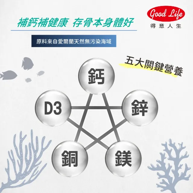 【得意人生】天然愛爾蘭紅藻專利海藻鈣+D3 二入組(共120粒 沈永慶藥師推薦 海藻鈣 d3)