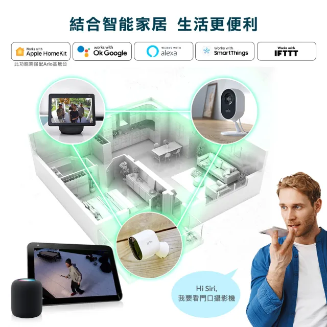 【NETGEAR】Arlo Pro 5 2K雙頻無線雲端戶外防水WiFi網路攝影機/監視器 VMC4060P (單鏡組)
