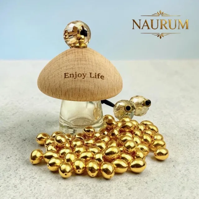 (NAURUM)黃金金豆純金黃金蛋0.05錢3入組附贈精美收納菇菇瓶