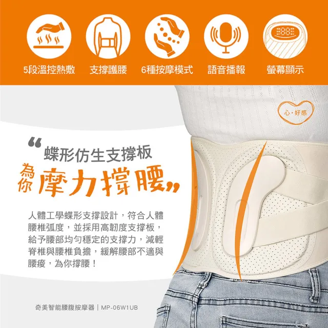 【CHIMEI 奇美】智能腰腹部按摩器 MP-06W1UB