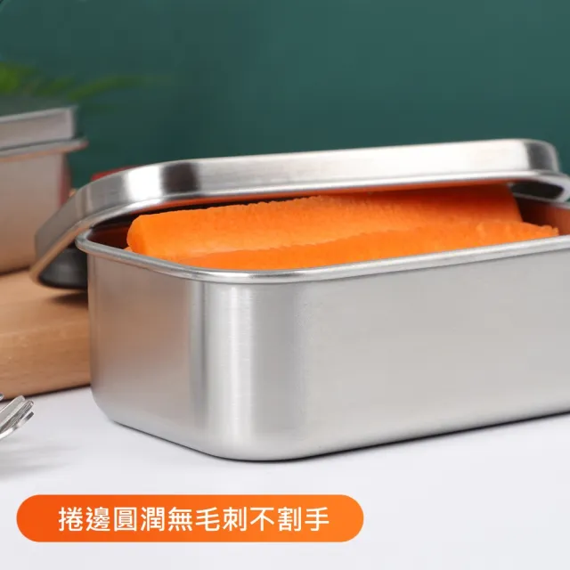 【KOTI 日安生活】霧面304不鏽鋼多功能小尺寸便當內盒保鮮盒(零食盒寶寶輔食副食品分裝盒飯盒餐盒)