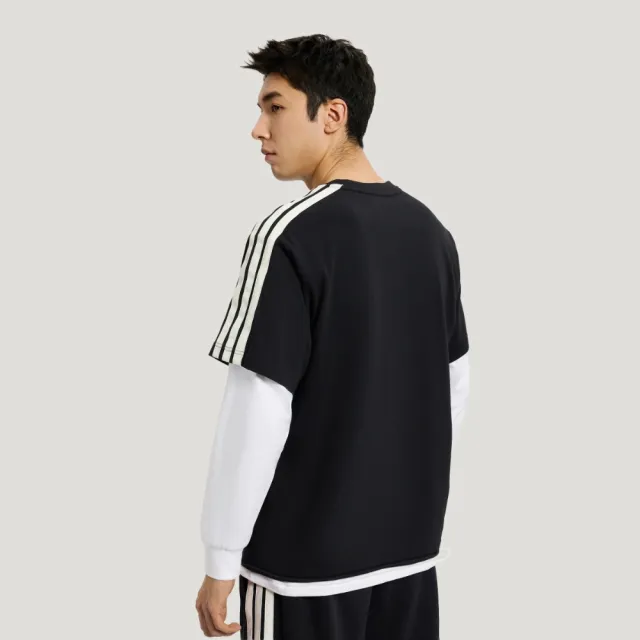 【adidas 愛迪達】短袖上衣 男 寬鬆版型 亞規 ST 3ST SS TEE 黑 KR2490(S3399)
