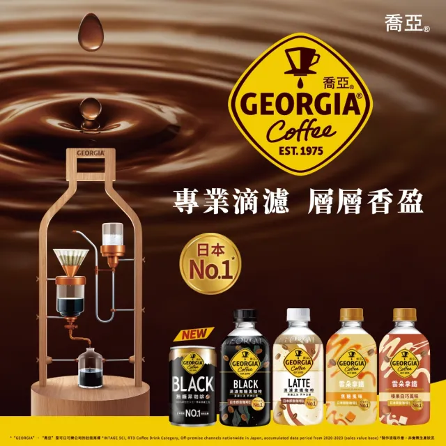 【GEORGIA 喬亞】無糖黑咖啡180mL罐裝x2箱(共48入;24入/箱)(無糖)