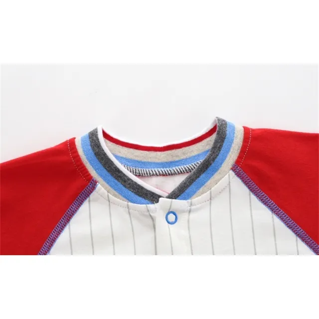 【安朵童舖】現貨韓版夏季寶寶薄款棒球短袖運動服連身衣兔裝連身裝哈衣兒童(029A/13)