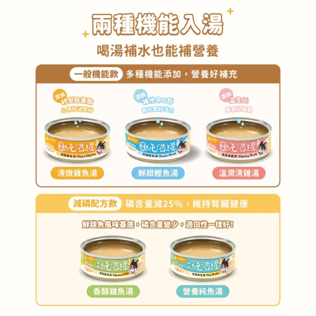 【汪喵星球】無膠慢燉純湯罐80g*24入(犬貓副食湯罐)