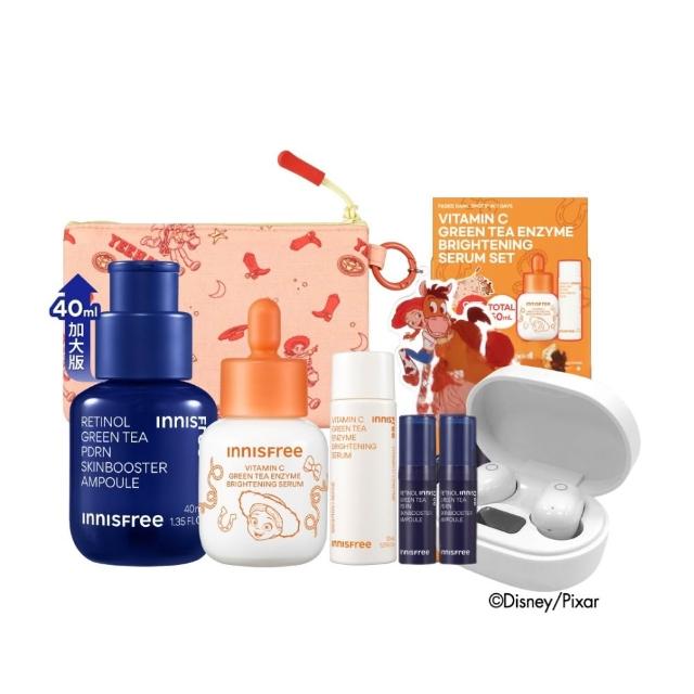 【innisfree】早C晚A PDRN水光緊緻絕配進階組 60+40ml (玩具總動員限定版/美白淡斑+毛孔緊緻精華)