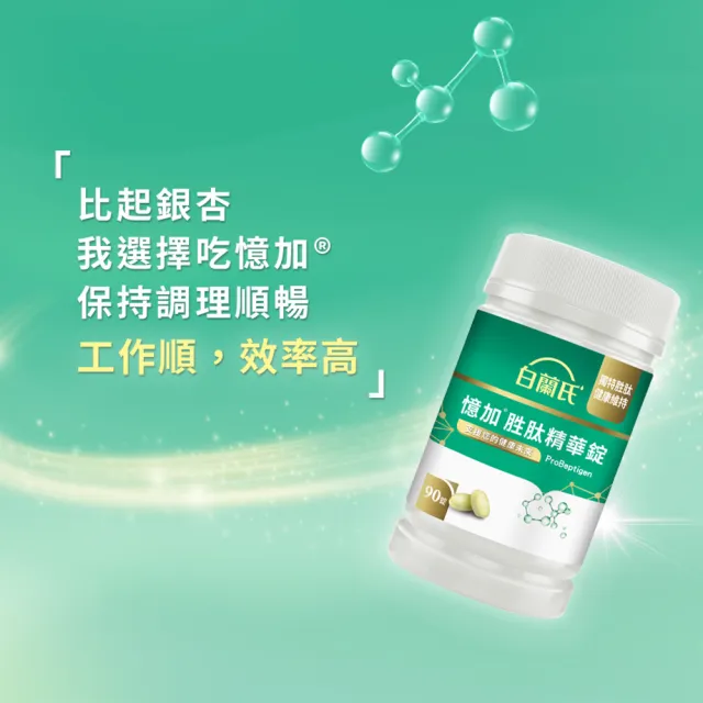 【白蘭氏】官方直營 憶加胜肽精華錠x3瓶(共270錠 精萃胜肽 提升工作效率/提升專注力 營養師推薦)