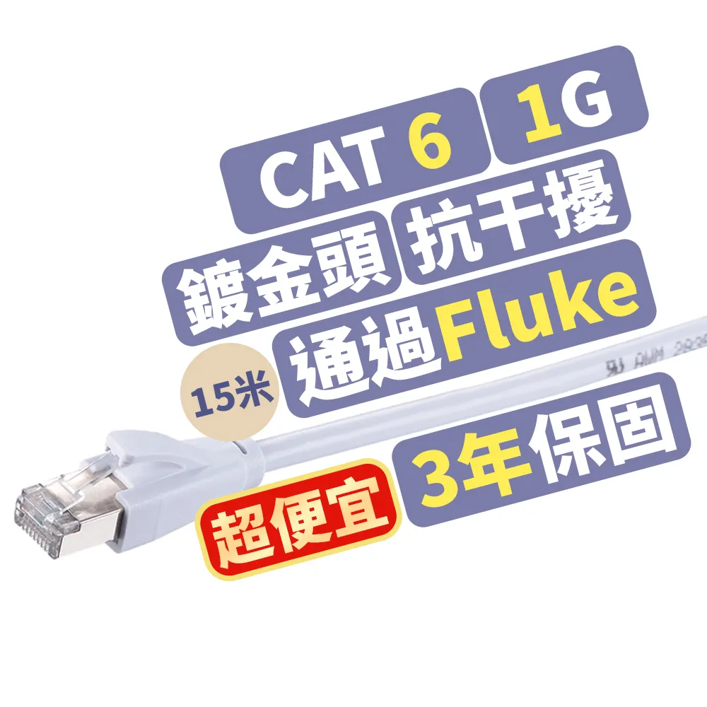 【PX 大通】★LC6-15M CAT6 15米/15M 網速1GPS 支援PoE 乙太網路線