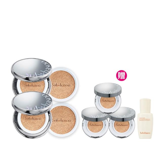 【Sulwhasoo 雪花秀】官方直營 完美珍珠光精華氣墊 二盒四蕊(柔焦版/水亮版)