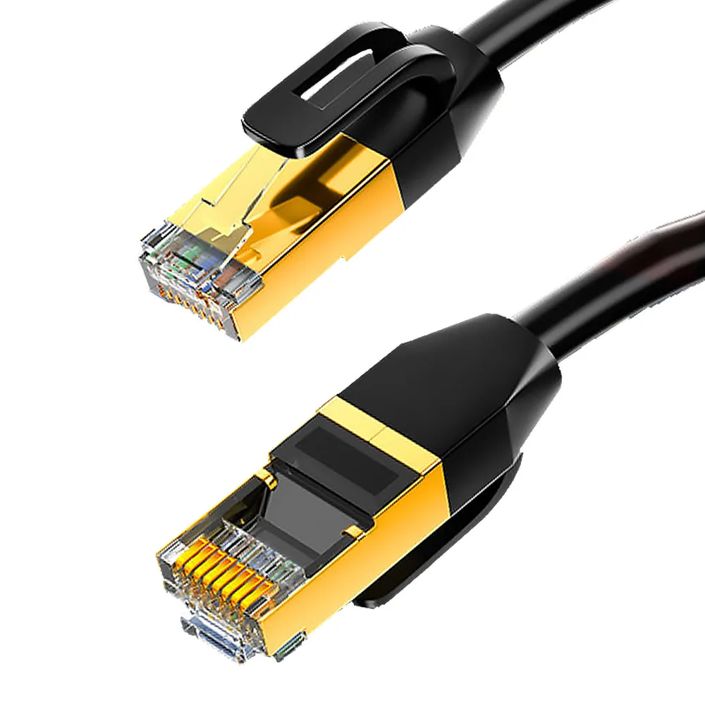 Cat.7極速10Gbps傳輸雙遮蔽抗干擾工程佈線網路線 黑/5M