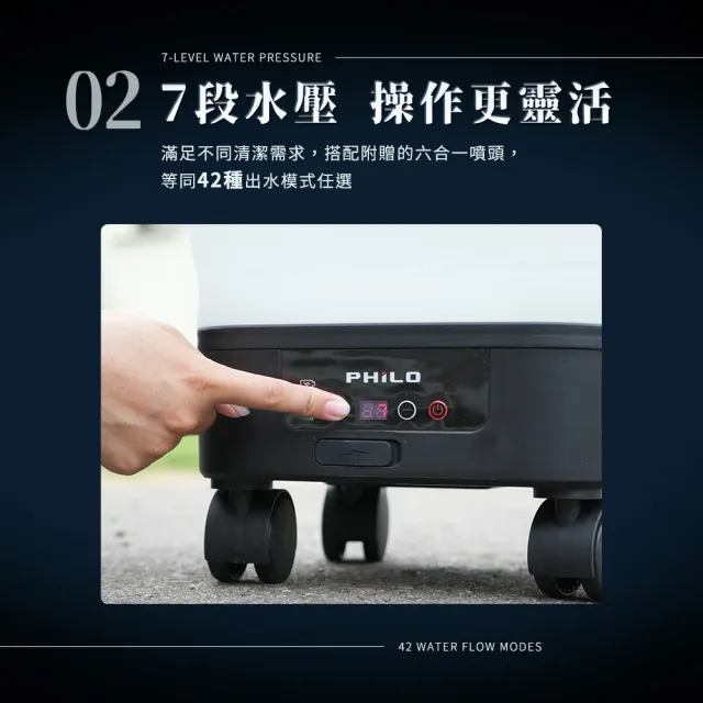 【Philo 飛樂】pw336 36Bar無線高壓清洗機 汽車百貨(30000mAh/110min續航) 強力水槍/無線高壓水槍