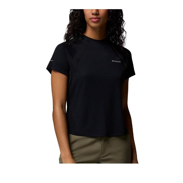 【Columbia 哥倫比亞】女款-防曬UPF40快排短袖上衣-Stealth Spring™ SS Tee-黑色(UAL38940BK/KS)