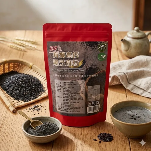 【茂格生機】100%有機高鈣黑芝麻粉(300g/袋)無添加黑芝麻粉